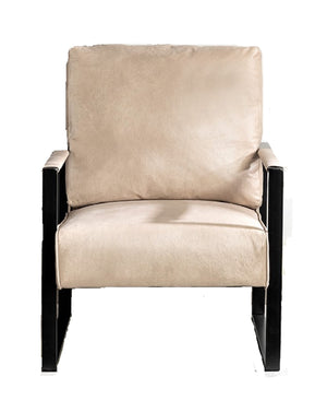 English Elm Direct Mid Century Modern Accent Chair with Brushed Metal Frame, Spotted Microfiber, Padded Arms, Cozy Cushioning Light Camel B2735P256734