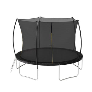 English Elm 12ft Trampoline Curved Pole Enclosure Net Galvanized Steel Frame Kids Adults Ladder W285P233603