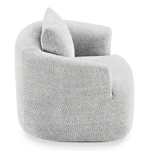 English Elm 360° Swivel Boucle Barrel Chair with Pocket Springs for Modern Living Rooms N719P288552R