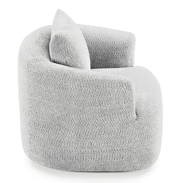 English Elm 360° Swivel Boucle Barrel Chair with Pocket Springs for Modern Living Rooms N719P288552R