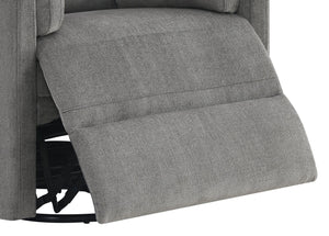English Elm Sagen Charcoal Chenille Glider Recliner with Swivel, Pocket Coil Comfort, 9" Wall-Saver Design B2726P241793