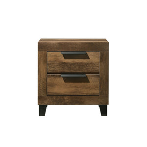 English Elm Rustic Oak 2-Drawer Nightstand