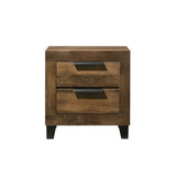 Rustic Oak 2-Drawer Nightstand with Spacious Storage, Smooth Glides & Timeless Craftsmanship - 22.50 x 15.50 x 23.50