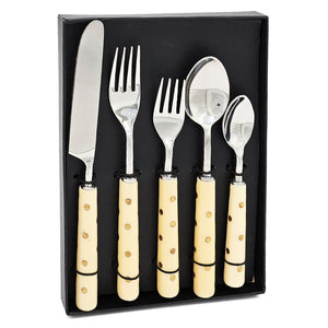 English Elm S/5 Elegant Cutlery Set In Gift Box – Stylish Resin Handles & Stainless Steel For Every Occasion W2078P284549-GIGA