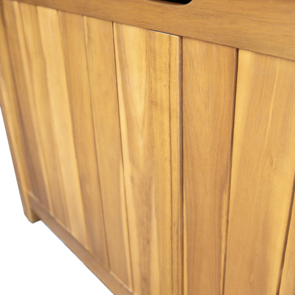 English Elm Portside Acacia Wood 100 Gallon Deck Box Slatted Outdoor Storage for Patio and Pool N775P383166T