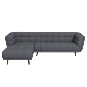 English Elm Ashcroft Furniture - Addison Left Sectional Sofa – Stylish Ash Grey Fabric, Mid-Century Design, Perfect For Small Spaces! B183S00148