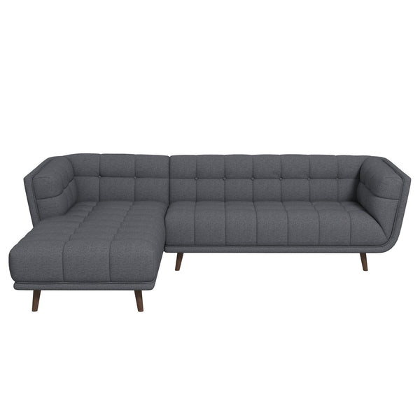 English Elm Ashcroft Furniture - Addison Left Sectional Sofa – Stylish Ash Grey Fabric, Mid-Century Design, Perfect For Small Spaces! B183S00148