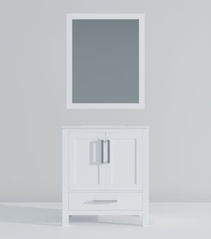English Elm White Bath Vanity 30 in. W with White Quartz Top, Soft-Close Drawer, Mirror Included, Durable Finish B2731S00672