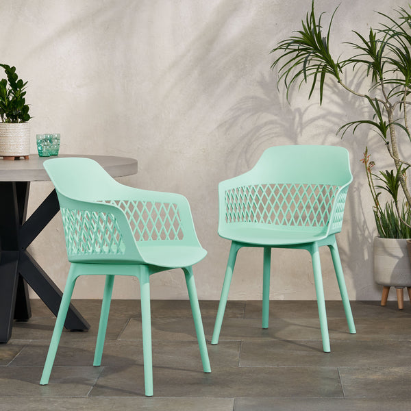 English Elm Christopher Knight Home® - AZALEA Weather-Resistant Outdoor Chair with Durable Polypropylene Frame, Minimal Modern Comfort Mint 25 L x 23.5 W x 22.5 H 68375.00MNT