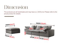 English Elm Cloud Modular Sectional Sofa - Oversized L-Shaped Deep Seat Couch with Sherpa Fabric & Ottoman Comfort Light Gray W3622S00005