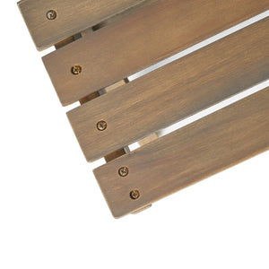 English Elm Christopher Knight Home® - SEDONA Acacia Wood Side Table with Open Slat Top for Outdoor Living Durable Weather-Resistant Accent Grey 23.75 L x 23.75 W x 7.25 H 63747.00DGRY