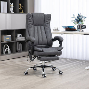 English Elm Vinsetto Microfiber High Back Office Chair With 6-Point Massage, Heat, Footrest & Ergonomic Comfort W2225P217522-GIGA