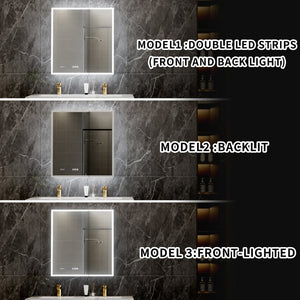 English Elm 30*32 Inch Led Medicine Cabinet with Anti-fog Gfci Outlet and Stepless Dimming Mirror W637P349459