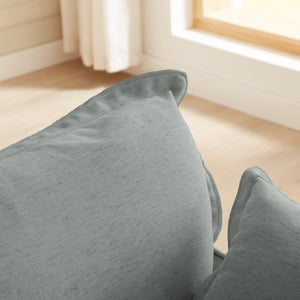 English Elm 87.4'' Modern Comfy Upholstered Sofa Cloud Couch with Deep Seats, Removable Covers, Plush Pillows, Grey W2357P254994