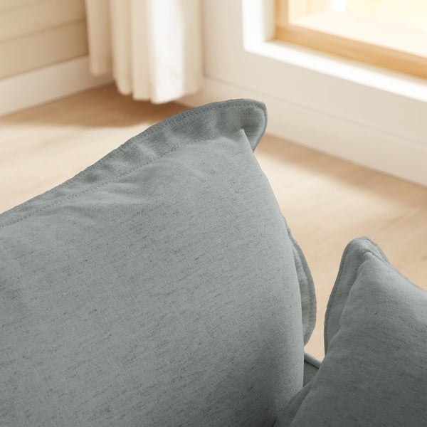 English Elm 87.4'' Modern Comfy Upholstered Sofa Cloud Couch with Deep Seats, Removable Covers, Plush Pillows, Grey W2357P254994