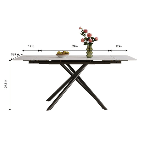 English Elm Retractable Sintered Stone Dining Table Set With 8 Chairs – Modern Design, Durable, Easy Assembly W509S00127-GIGA