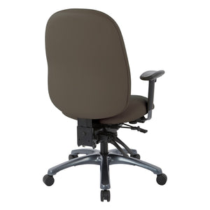OSP Home Furnishings Multi-function Ergonomic High Back Office Chair with Lumbar Support and Titanium Base High Graphite 8511-R111