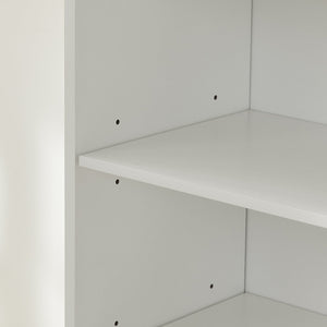 English Elm CD MDF 8-Tier Media Cabinet with Adjustable Shelves, 71" Tall Sturdy Storage for Home Office Display and Organization White W2972P333111