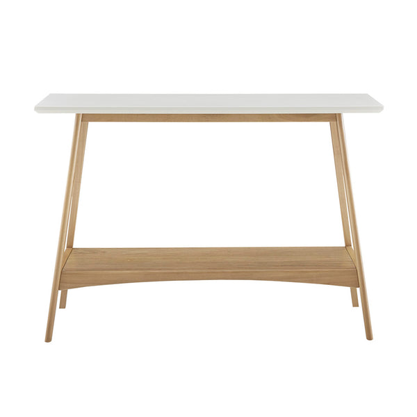 JLA Home Madison Park - Console Madison Park Parker Mid-Century Two-Tone Solid Wood Console Table with Lower Shelf, Durable Finish MP120-1065
