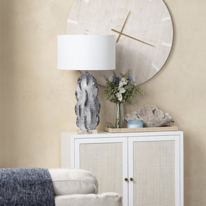 Crestview Collection 32.5"H Ceramic Table Lamp - Sculptural Artisan Design With Marbled Finish, Crystal Base & Shade   Cvap3263