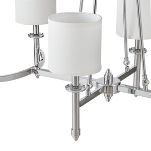 JLA Home Hampton Hill - 6-light Hampton Hill Bedford Chandelier with Fabric Drum Shades, Adjustable Chain, Transitional Glow MT150-0079