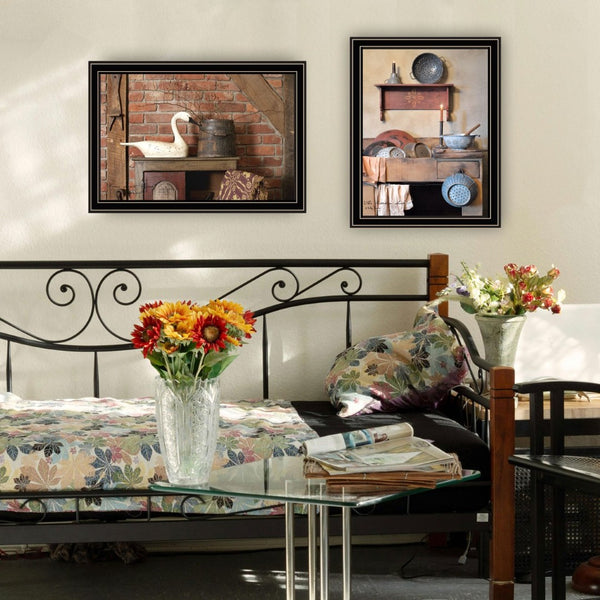 English Elm Trendy Decor 4u Home Sweet Two Panel Black Framed Typography Wall Art Set B067P254100