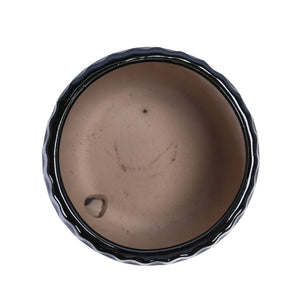 English Elm Set Of 2 Ceramic Flowerpots - 7" Modern Black Planters For Stylish Patio, Garden & Windowsill Decor W3273P322303-GIGA