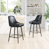 Keppel Swivel Counter Stool Black & Bronze 109973 Zuo Modern