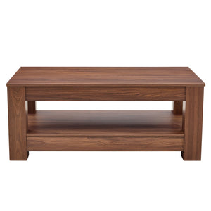 English Elm A modern rectangular coffee table with double-layer storage, high 250 lb capacity and felt pads Walnut W3226P330938