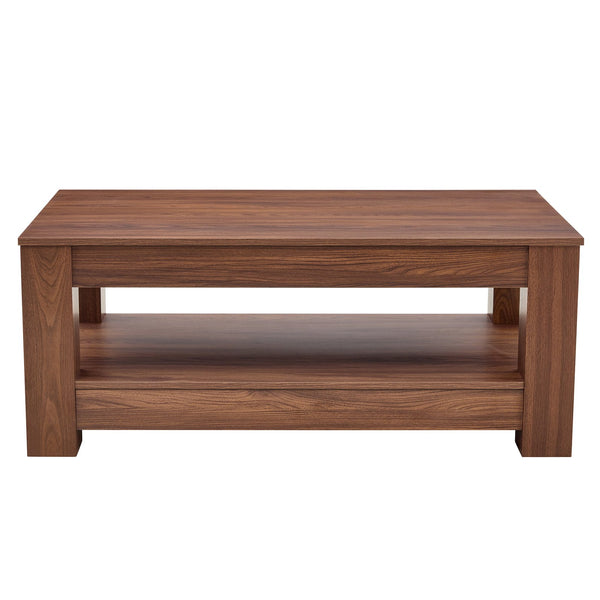 English Elm A modern rectangular coffee table with double-layer storage, high 250 lb capacity and felt pads Walnut W3226P330938