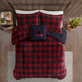 Woolrich Alton Lodge/Cabin Plush to Sherpa Down Alternative Comforter Set WR10-3100 Red/Black Buffalo Check