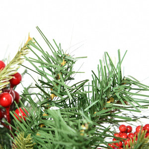 English Elm Artificial Battery Powered Outdoor Christmas Tree with Led Lights Pine Cones Berry Clusters T3971P415410