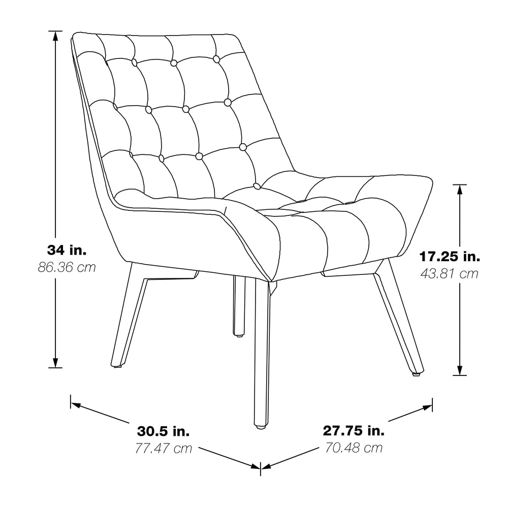 OSP Home Furnishings Shelly Tufted Chair Azure