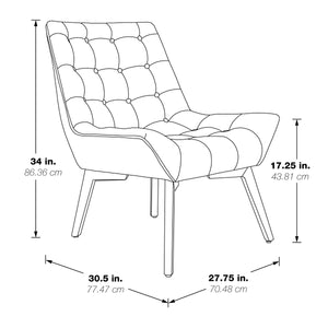 OSP Home Furnishings Shelly Tufted Chair Linen