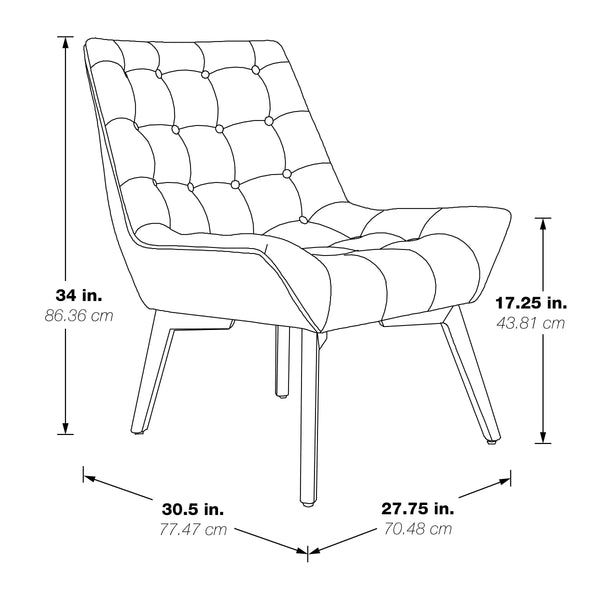 OSP Home Furnishings Shelly Tufted Chair Linen