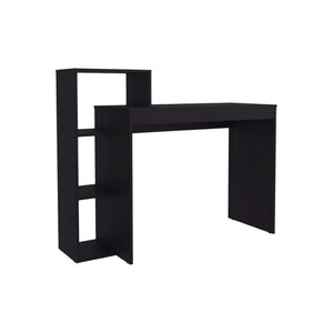 English Elm Foxburg Matte Black Writing Desk with Open Shelves for Home Office or Study B092P474485