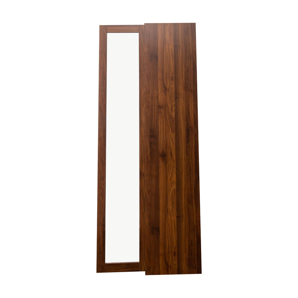 English Elm Display Cabinet Glass Doors Curio with 5 Shelves and LED Lighting, Dustproof Bookcase for Dolls Decor W331P281123