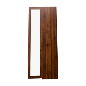 English Elm Display Cabinet Glass Doors Curio with 5 Shelves and LED Lighting, Dustproof Bookcase for Dolls Decor W331P281123