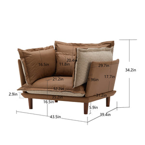 English Elm Modern Chenille Oversized Armchair - Cozy Accent Chair For Living Room, Bedroom, And Study Comfort W2997P236160