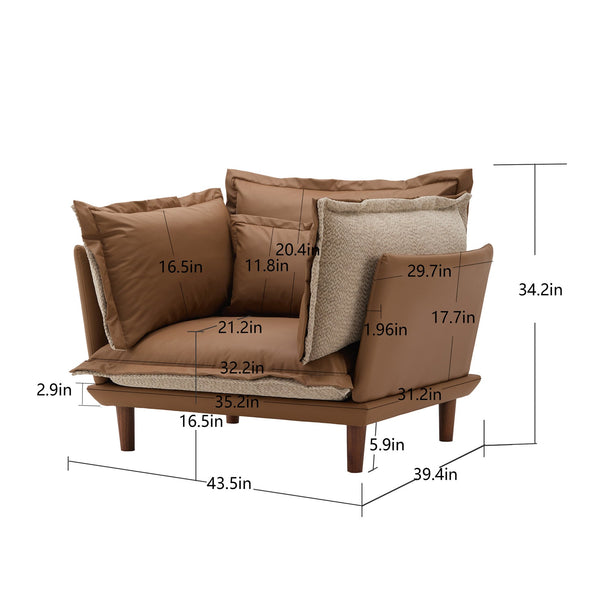 English Elm Modern Chenille Oversized Armchair - Cozy Accent Chair For Living Room, Bedroom, And Study Comfort W2997P236160