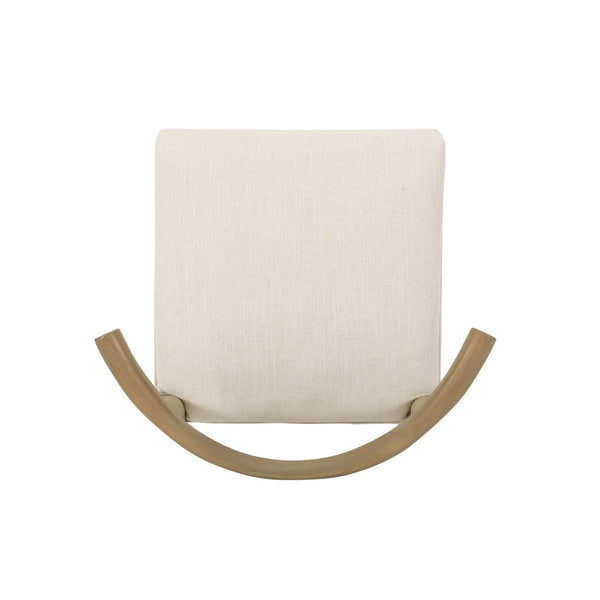 English Elm Christopher Knight Home® - DINING Chair Set of 2 Mid-Century Upholstered Rubberwood Dining Chairs with Tapered Legs and Open Backrest Beige N771P266173M