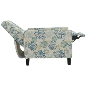 English Elm Christopher Knight Home® - 27.5" Push Back Recliner with Beech Legs, Deep Ergonomic Seat & Extendable Footrest for Rooms Blue N763P256508C