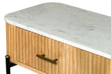 VIG Furniture Modrest - Cambridge White Marble & Mango Vanity Table VGED-RID111114