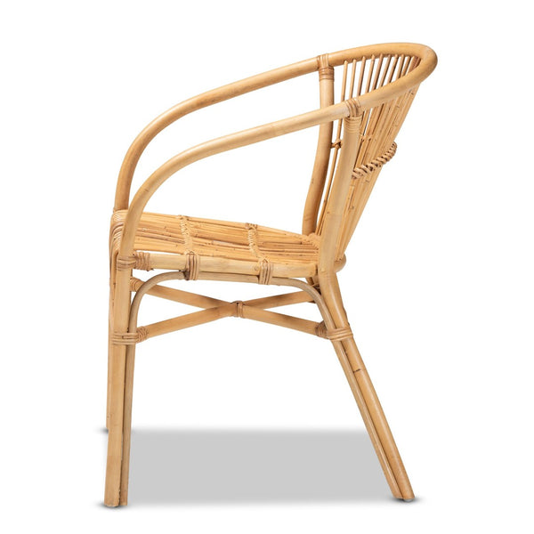 English Elm Modern Bohemian Rattan Woven Metal Dining Chairs Set of Two for Eclectic Spaces B2750P420353