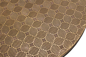 Moti Jolt Metal Cladded Top Round Nesting Table in Brass Color 18007004