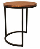 Moti Rave Metal Cladded Top Round Nesting Table in Copper 18007005