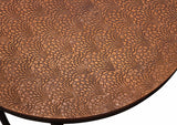 Moti Rave Metal Cladded Top Round Nesting Table in Copper 18007005