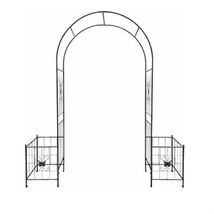 English Elm Garden Arch Arbor Trellis For Climbing Plants - Elegant Metal Wedding Arch For Outdoor Events & Patios W840P321537
