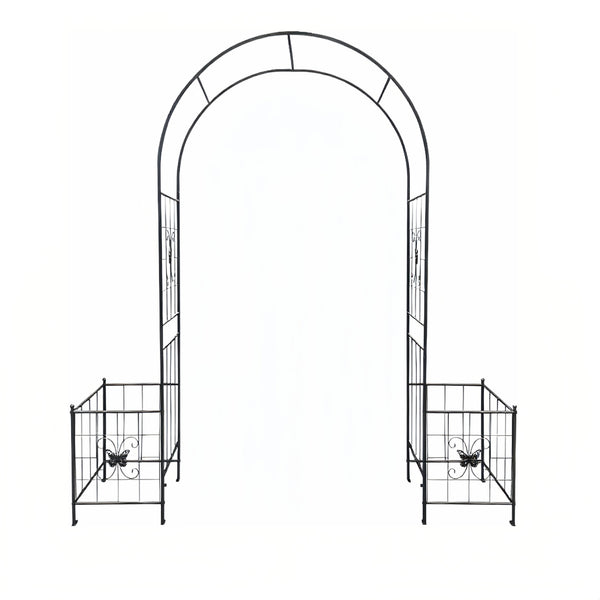 English Elm Garden Arch Arbor Trellis For Climbing Plants - Elegant Metal Wedding Arch For Outdoor Events & Patios W840P321537