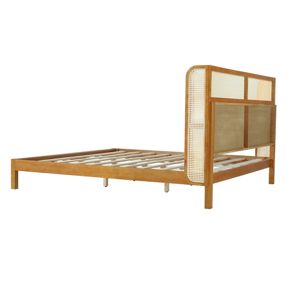 English Elm Christopher Knight Home® - Premium Rubber Wood King Bed Frame With Headboard - Stylish Mid Century Modern Design For Comfort N770P290471N_N770P290482N
